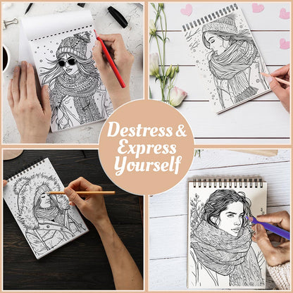 Netecom Winter Fashion Coloring Book Spiral Bound For Adults