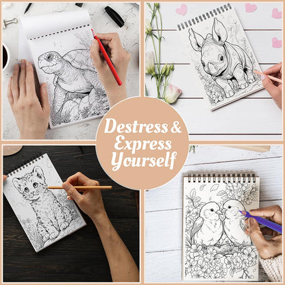 Netecom Wildlife Coloring Book Spiral Bound For Adults