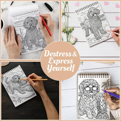 Netecom Doodles at the Beach Coloring Book Spiral Bound For Adults