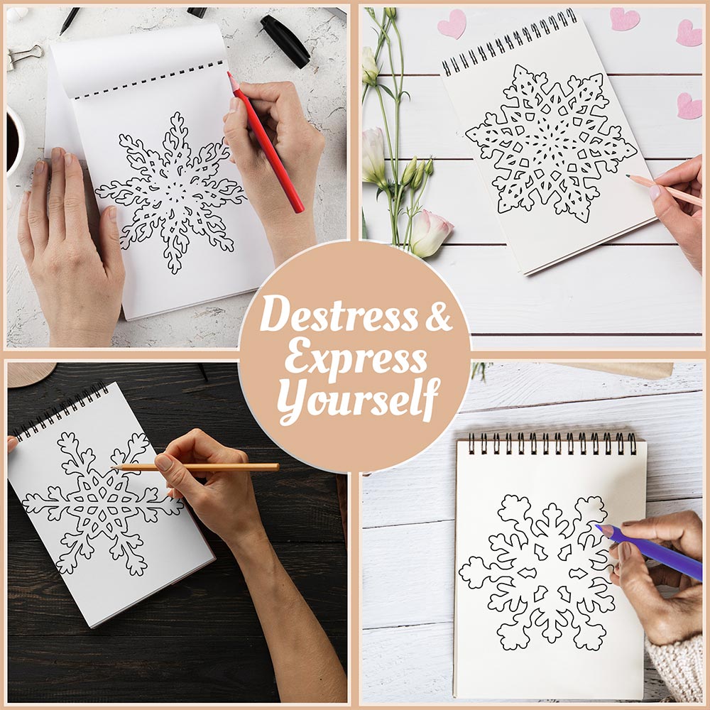 Netecom Snowflake Mandalas Coloring Book Spiral Bound For Adults