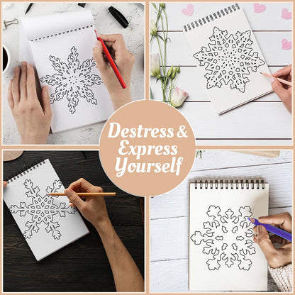Netecom Snowflake Mandalas Coloring Book Spiral Bound For Adults