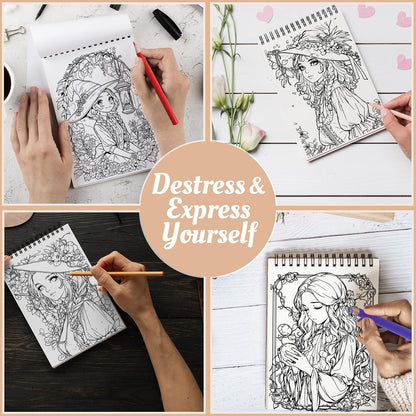 Netecom Witches Coloring Book Spiral Bound For Adults