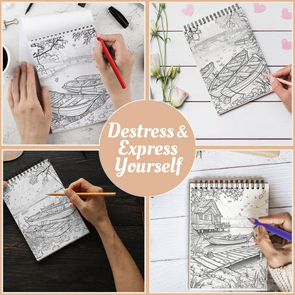 Netecom Autumn Charm Coloring Book Spiral Bound For Adults