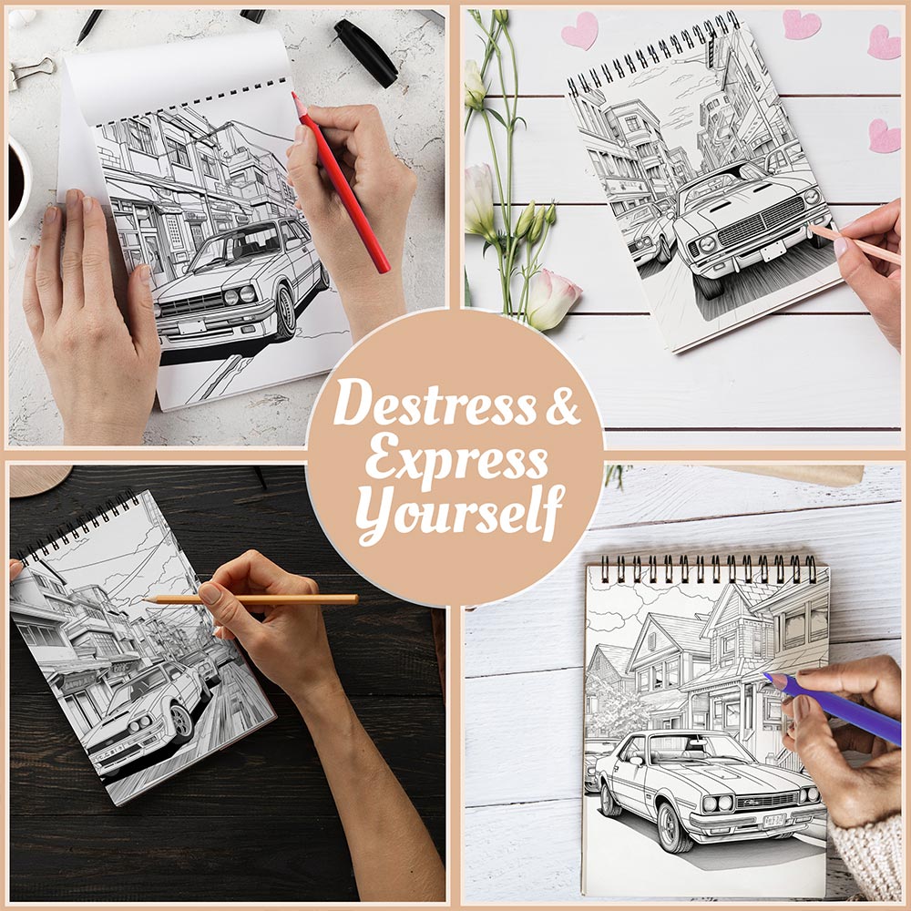JDM Cars Coloring Book Spiral Bound For Adults