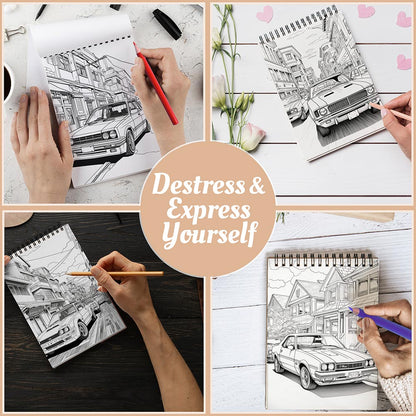JDM Cars Coloring Book Spiral Bound For Adults