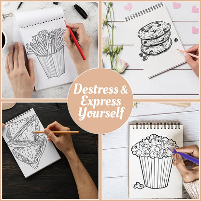 Netecom Junk Foods Coloring Book Spiral Bound For Adults