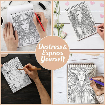 Netecom Dark Goddess Coloring Book Spiral Bound For Adults