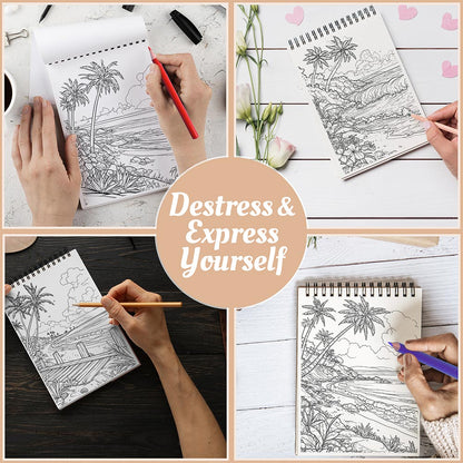 Netecom Beach Bliss Coloring Book Spiral Bound For Adults