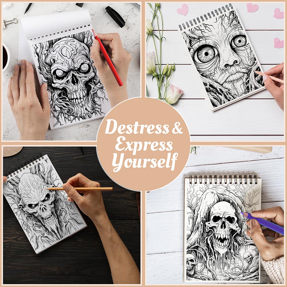 Netecom Secrets of the Dark Forest Coloring Book Spiral Bound For Adults
