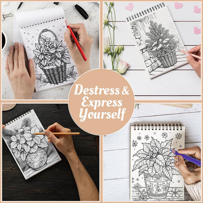 Netecom Winter Nature Coloring Book Spiral Bound For Adults