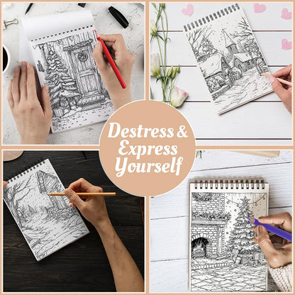 Christmas Coloring Book Spiral Bound For Adults