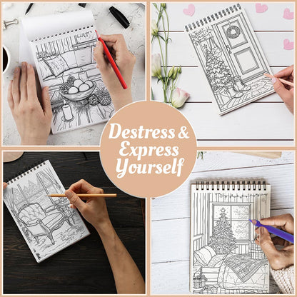 Netecom Cozy Winter Coloring Book Spiral Bound For Adults