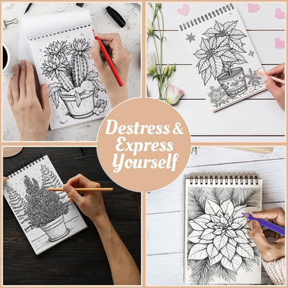 Netecom Winter Nature Coloring Book Spiral Bound For Adults