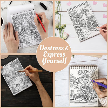 Netecom Tropical Garden Coloring Book Spiral Bound For Adults