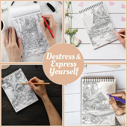 Netecom Woodland Retreat Coloring Book Spiral Bound For Adults