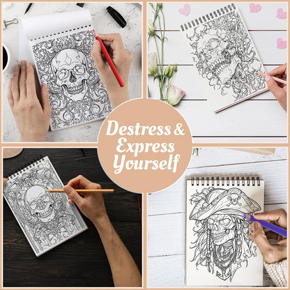 Netecom Ultimate Skull Coloring Book Spiral Bound For Adults