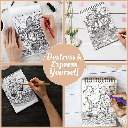 Netecom Kraken Coloring Book Spiral Bound For Adults