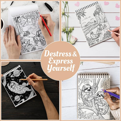 Netecom Sloth Paradise Coloring Book Spiral Bound For Adults