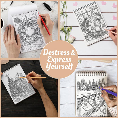 Netecom Creative Christmas Coloring Book Spiral Bound For Adults