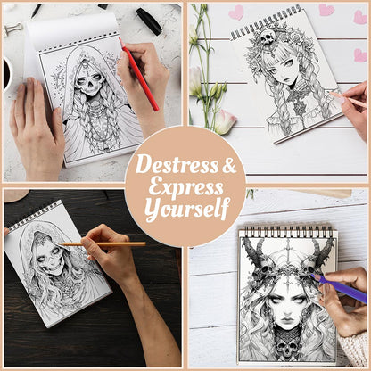 Netecom Freak of Beauty Horror Coloring Book Spiral Bound For Adults