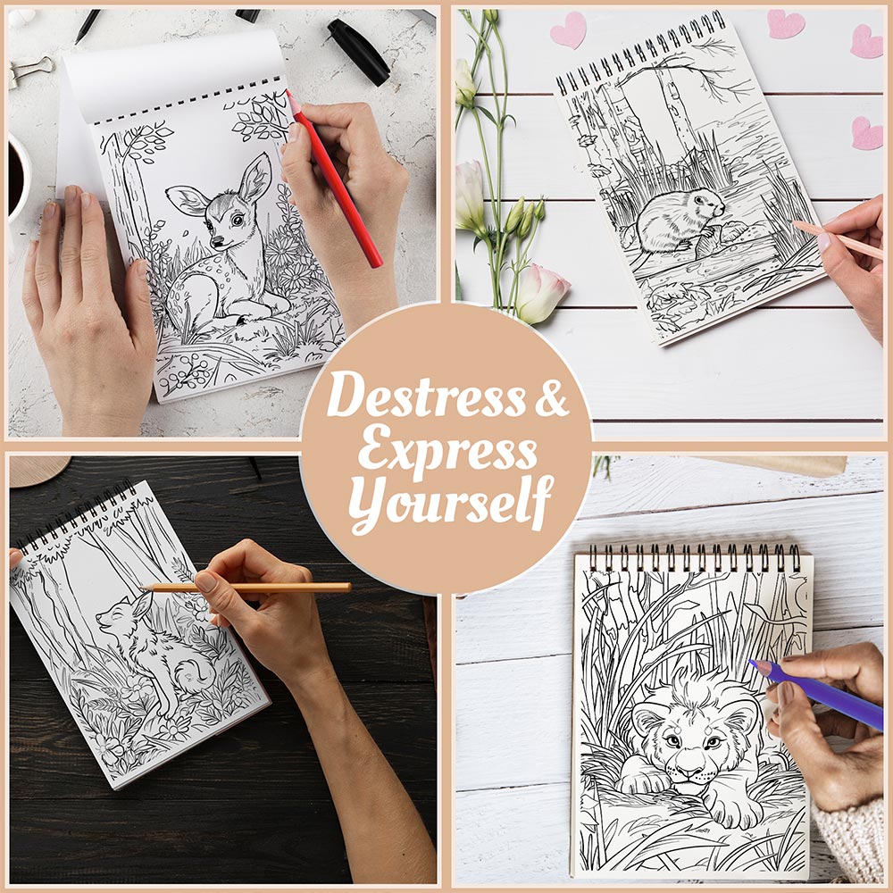 Netecom Baby Woodland Coloring Book Spiral Bound For Adults
