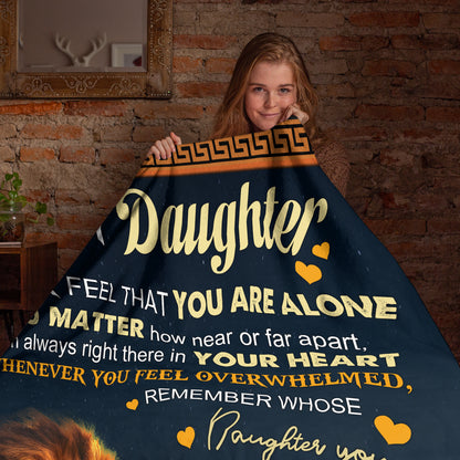 Netecom Personalized Lion To My Daughter Blanket from Dad, Custom Love Letter Throw Blanket for Couch, Bed or Sofa, Ultra Soft Warm Gift for Daughter’s Birthday, Thanksgiving and Christmas