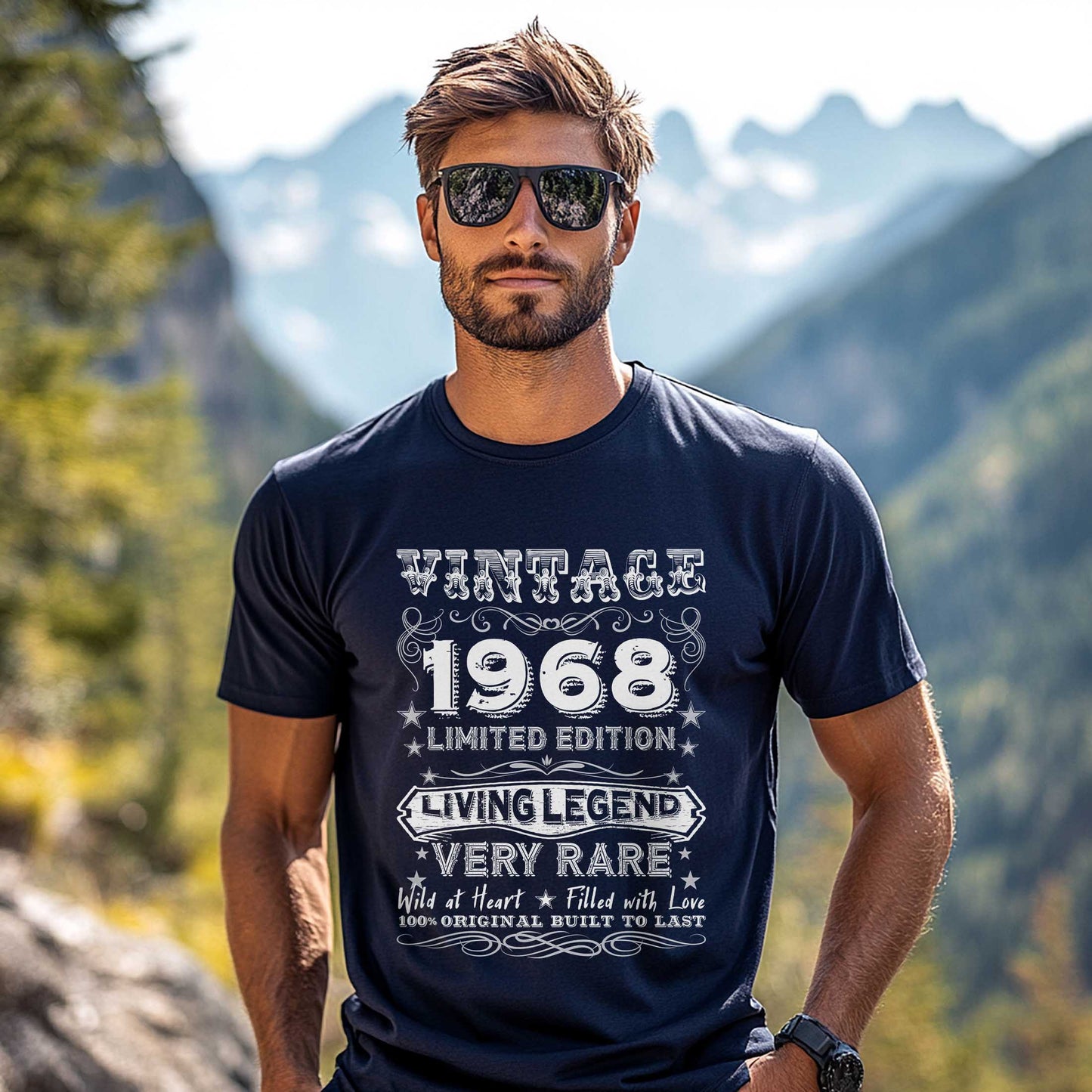 Netecom Vintage 1968 Limited Edition T-Shirt, Retro Birthday Shirt for Men, Perfect Gift for 1968 Birth Year