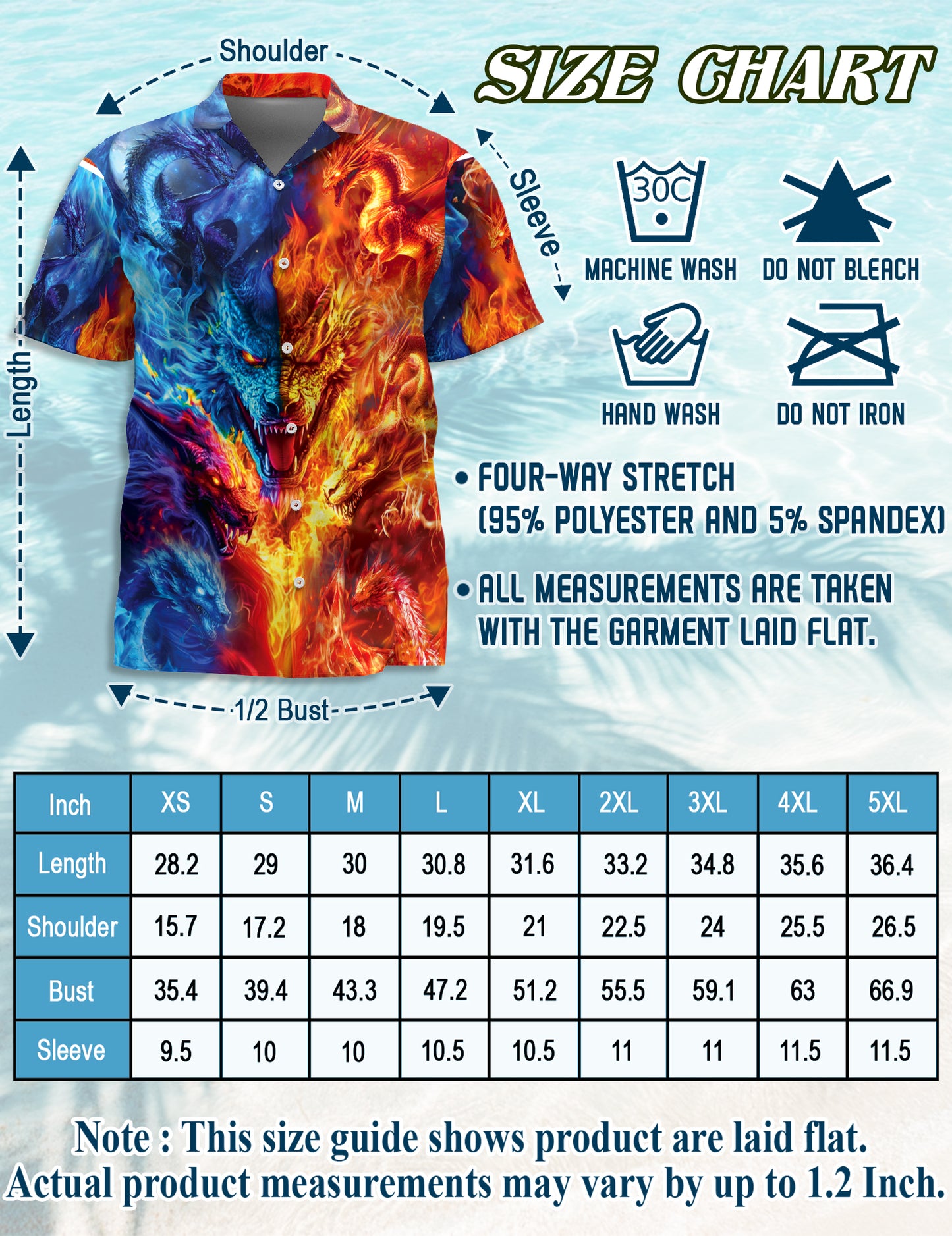 Netecom Matching Fire Dragon Aloha Hawaiian Shirt for Dog and Owner, Aloha Summer Shirt, Dragon Print Outfit for Pet and Human, Beach Vacation Casual Wear