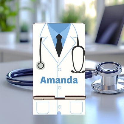 Netecom Customizable Phone Stand with Professional Doctor Design, Personalized Name - Perfect Christmas Gift for Doctors