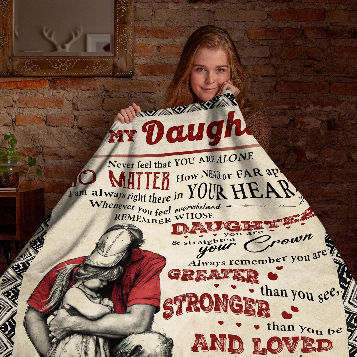 Netecom Personalized To My Daughter Blanket from Dad, Custom Love Dad Hug Daughter Throw Blanket for Couch, Bed or Sofa, Ultra Soft Warm Gift for Daughter’s Birthday, Christmas, or Anniversary