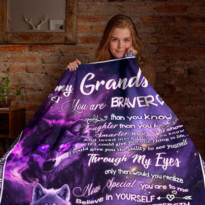 Netecom Personalized To My Grandson Blanket from Grandma, Ultra Soft Warm Throw Blanket for Couch, Bed or Sofa, Birthday Gifts for Grandson, Present for Christmas, Graduation