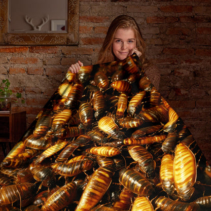 Netecom Madagascan Hissing Cockroach Blanket, Ultra Soft Warm Throw Blanket for Couch, Bed or Sofa, Insect Lover Gift, Birthday Gifts Men Women, Present for Halloween, Graduation