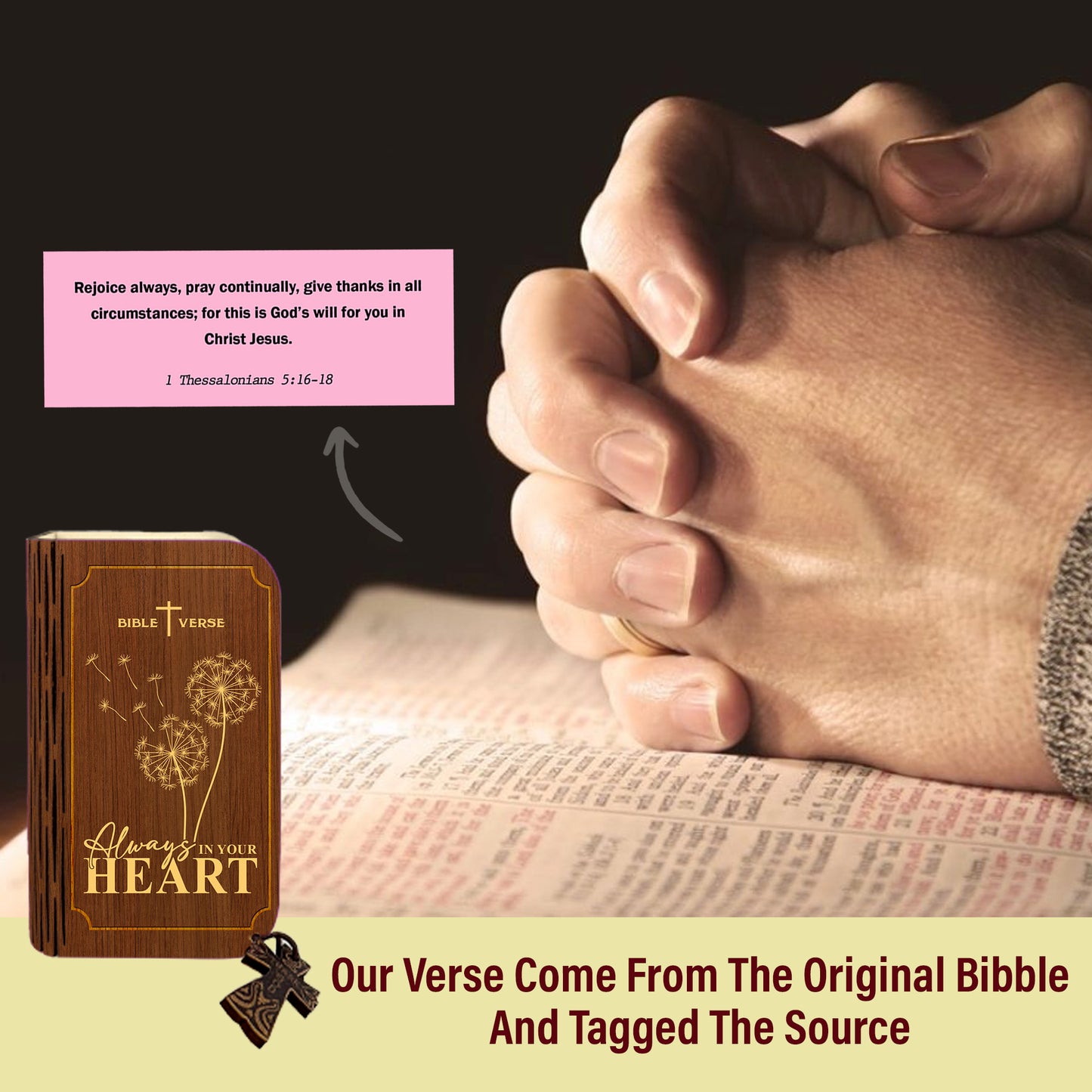 Netecom Bible Verse Box Set – Memorial Wooden Scripture Box with 150 Daily Prayer and Scripture Cards, Inspirational Christian Keepsake