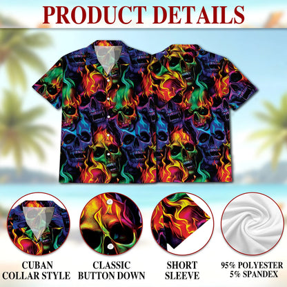 Flame Skull Fire Pattern Hawaii Dog and Owner Matching Button Shirts