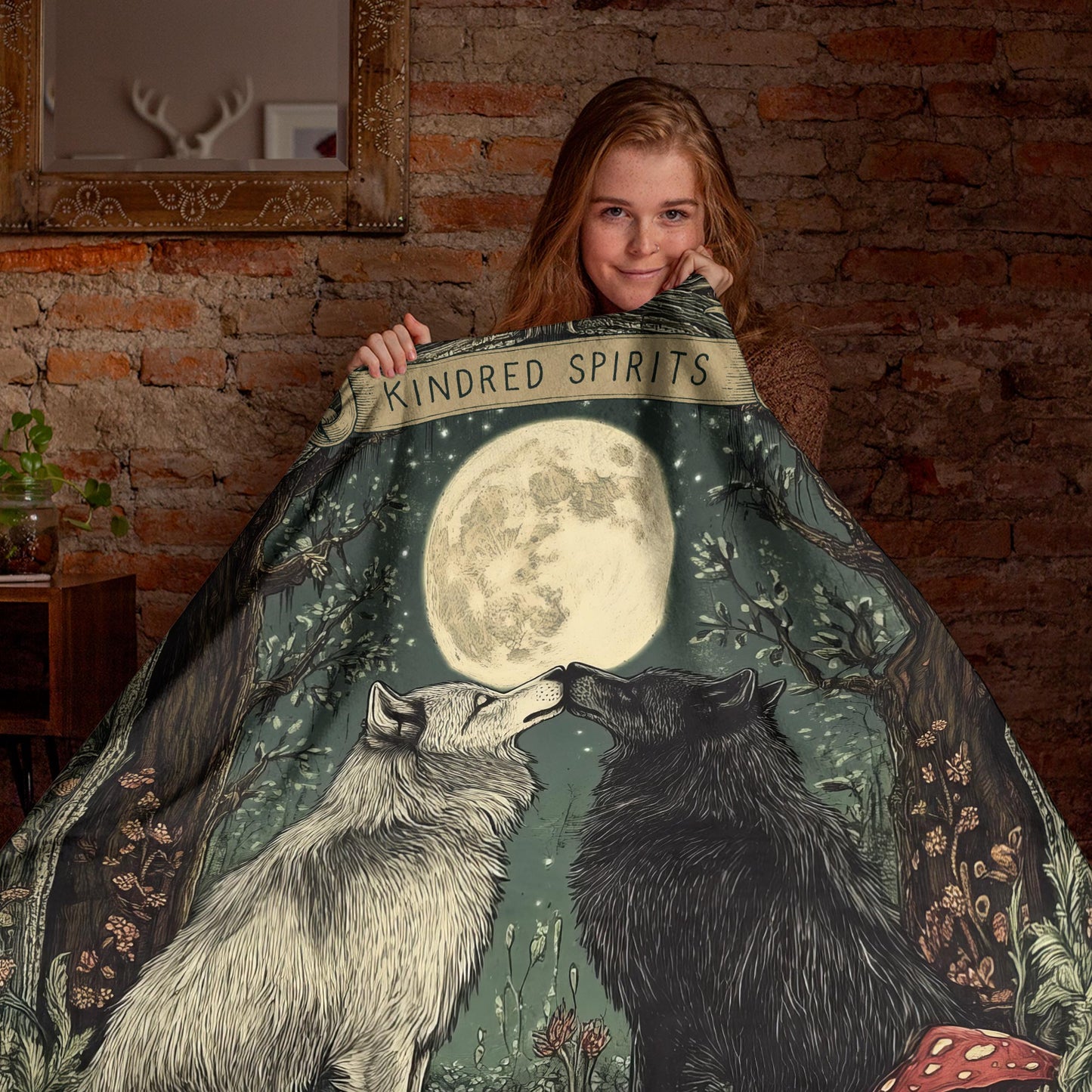 Netecom Personalized Wolf Couple Blanket, Custom Name and Established Date Throw Blanket for Couch, Bed or Sofa, Romantic Gift for Couples, Husband, Wife, Present for Christmas, Anniversary