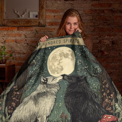 Netecom Personalized Wolf Couple Blanket, Custom Name and Established Date Throw Blanket for Couch, Bed or Sofa, Romantic Gift for Couples, Husband, Wife, Present for Christmas, Anniversary