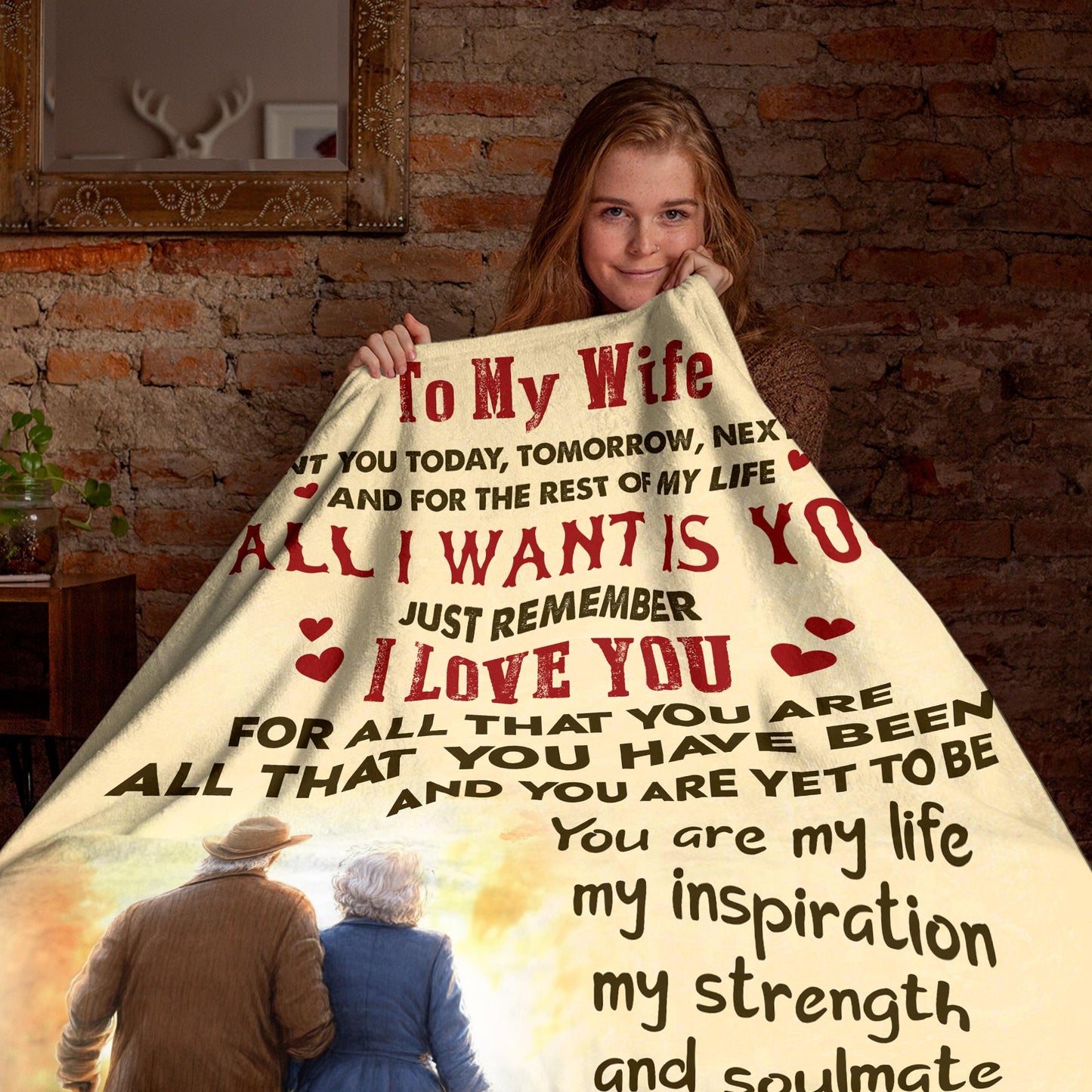 Netecom Personalized To My Wife Blanket from Husband, Custom Love Husband to Wife Throw Blanket for Couch, Bed or Sofa, Ultra Soft Warm Gift for Wife’s Birthday, Christmas, or Anniversary