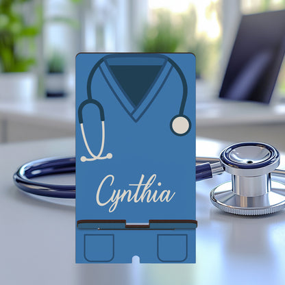Netecom Custom Phone Stand with Personalized Name, Nurse-Themed Style for Desk or Office Use - Perfect Gift for Healthcare Workers