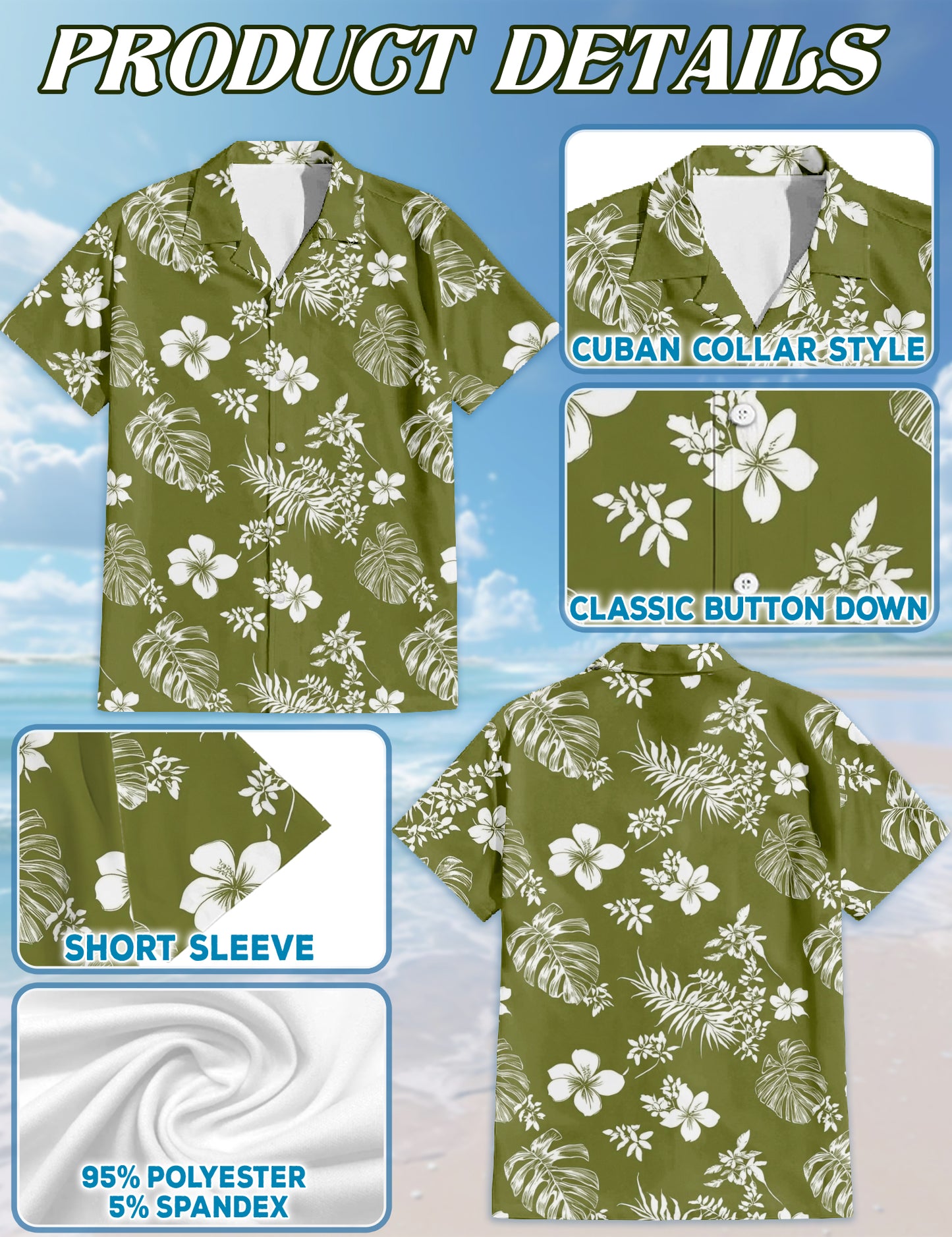 Netecom Tiare Flower Hawaiian Shirt for Women, Floral Lover Gifts, Button Down Summer Beach Shirt