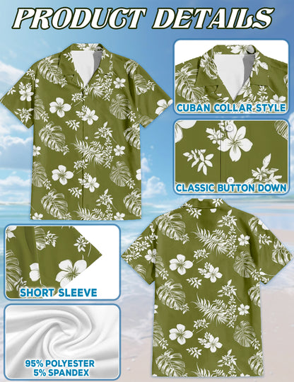Netecom Tiare Flower Hawaiian Shirt for Women, Floral Lover Gifts, Button Down Summer Beach Shirt