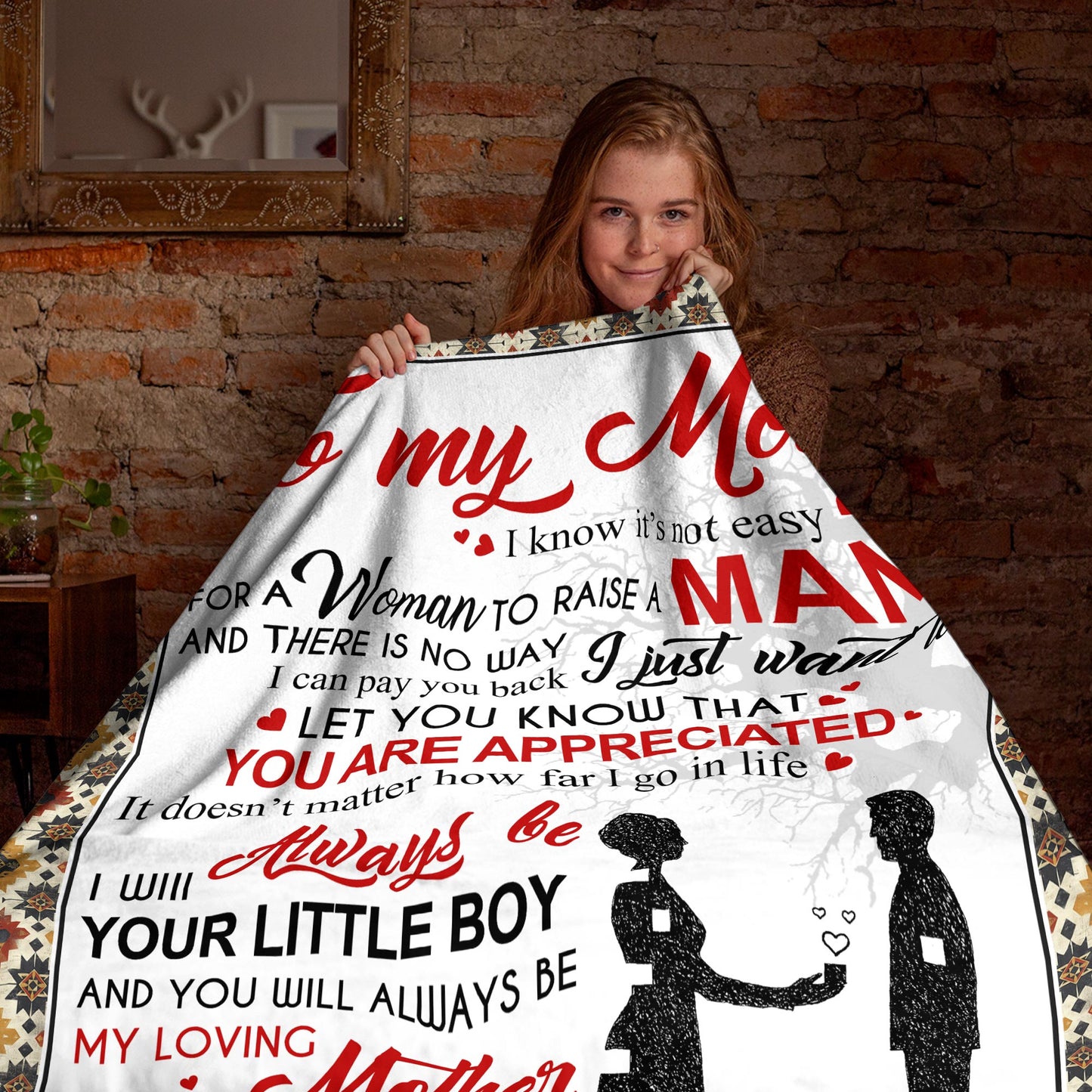 Netecom Personalized To My Mom Blanket from Son, Custom Love Son to Mother Throw Blanket for Couch, Bed or Sofa, Ultra Soft Warm Gift for Mother’s Birthday, Christmas, or Anniversary