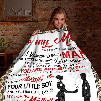 Netecom Personalized To My Mom Blanket from Son, Custom Love Son to Mother Throw Blanket for Couch, Bed or Sofa, Ultra Soft Warm Gift for Mother’s Birthday, Christmas, or Anniversary