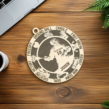 Netecom Custom Lacrosse Ornament – Personalized Wooden Ornament with Player Name & Lacrosse Terms – Perfect Christmas Gift