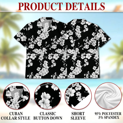 Sakura Cherry Blossom Floral Print Hawaii Dog and Owner Japanese Matching Button Shirts
