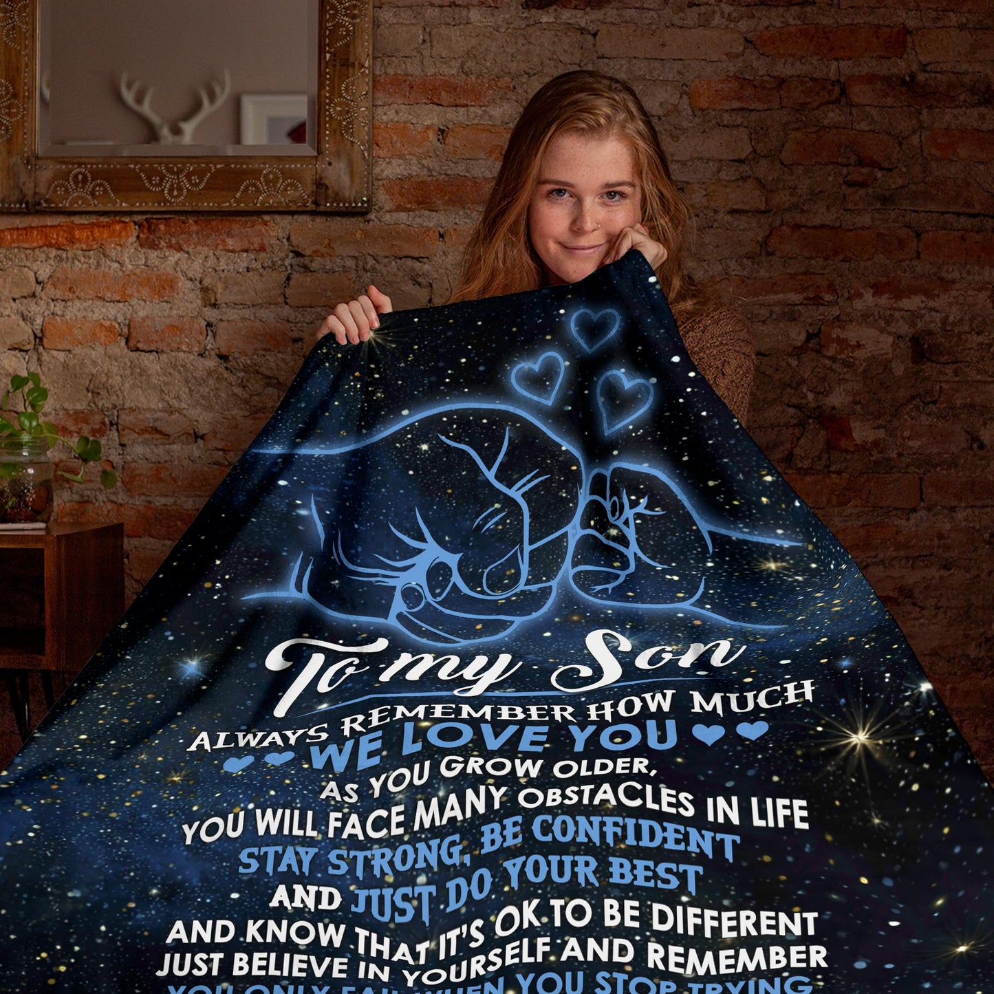 Netecom Personalized To My Son Blanket from Dad, Ultra Soft Warm Cozy Fuzzy Plush Throw Blanket for Couch, Bed or Sofa, Birthday Gifts for Son, Present for Christmas, Graduation