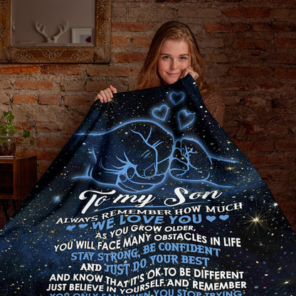 Netecom Personalized To My Son Blanket from Dad, Ultra Soft Warm Cozy Fuzzy Plush Throw Blanket for Couch, Bed or Sofa, Birthday Gifts for Son, Present for Christmas, Graduation