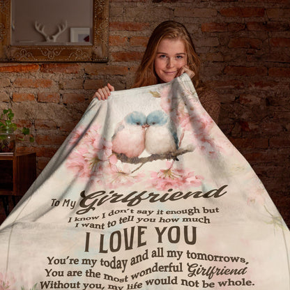 Netecom Personalized To My Girlfriend Blanket from Boyfriend, I Love You Throw Blanket for Couch, Bed or Sofa, Ultra Soft Warm, Birthday Gift for Girlfriend, Christmas, Valentine’s Day, Anniversary