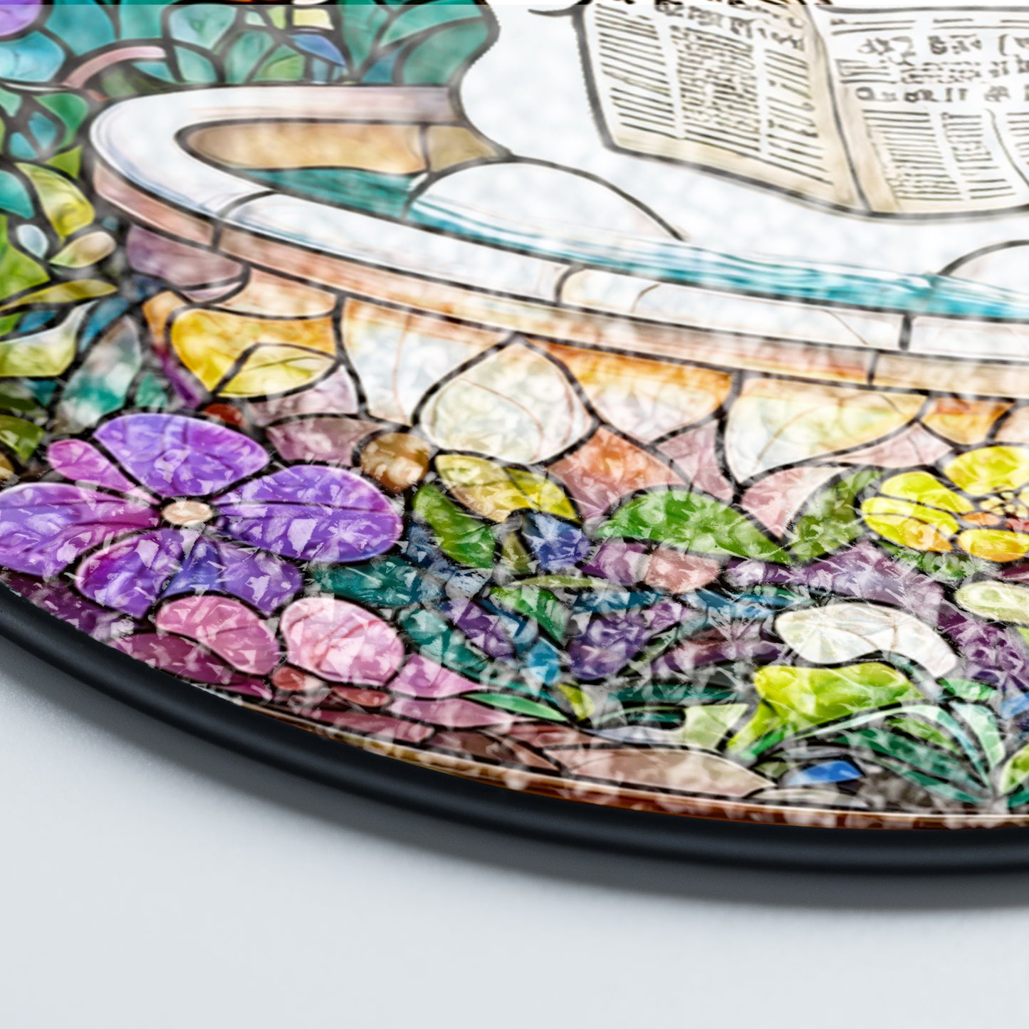 Netecom Ghost in Bathtub Stained Glass Sun Catcher – Whimsical Window Hanging, Perfect Gift for Fun Decor Lovers