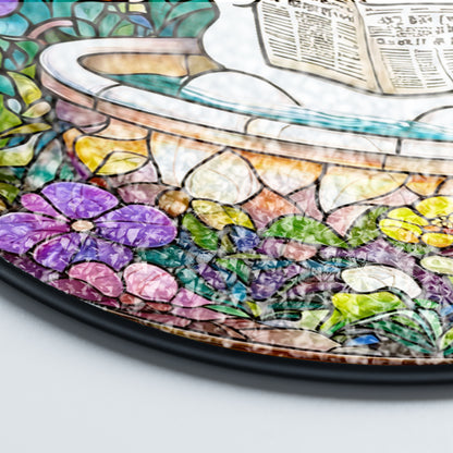 Netecom Ghost in Bathtub Stained Glass Sun Catcher – Whimsical Window Hanging, Perfect Gift for Fun Decor Lovers