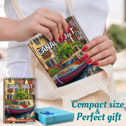 Netecom Canal Boat Spiral Coloring Book For Adults